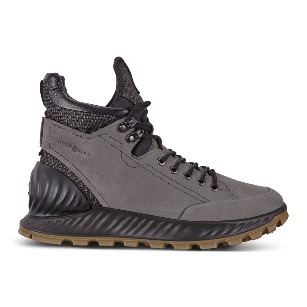 ECCO Mens Hiking Shoes Dark Grey - Exostrike Hydromax - TIP-382097